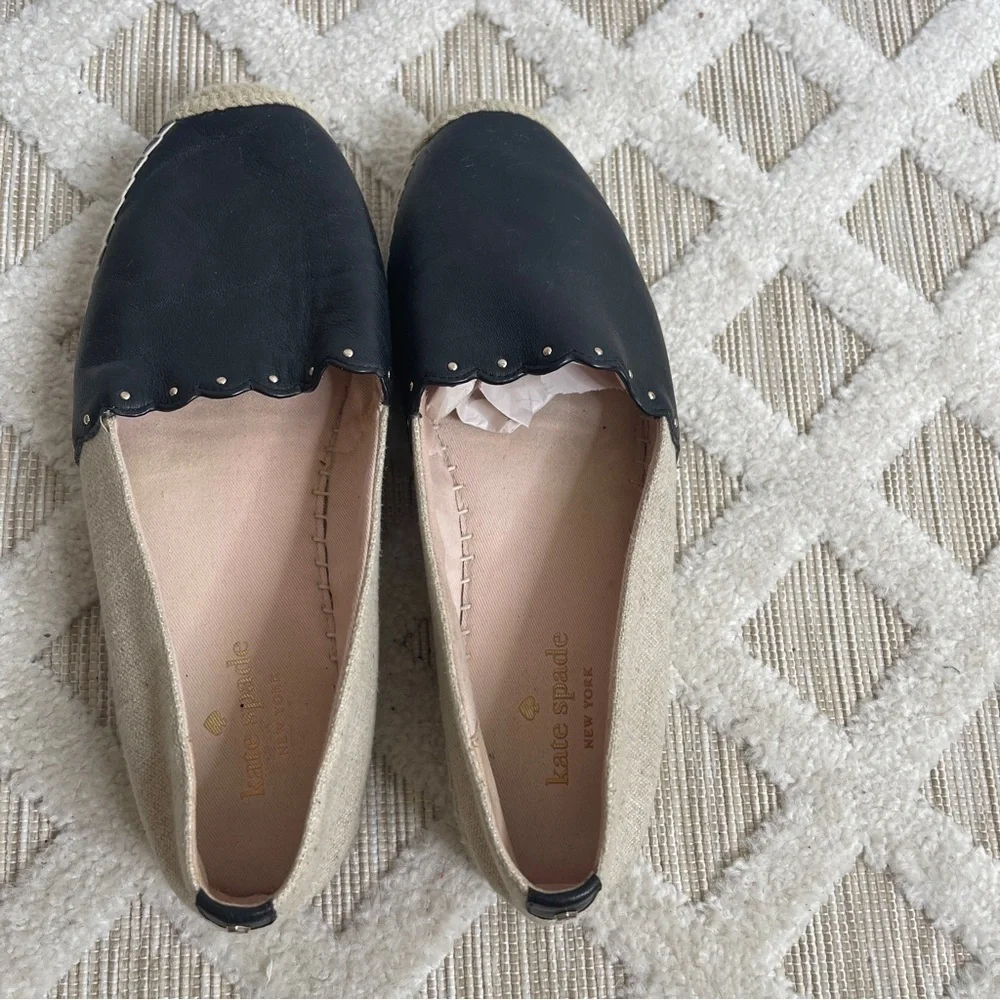 Kate Spade Gardenia Espadrilles Natural/Black Size 9.5